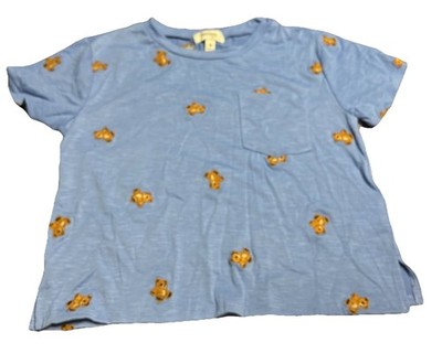 Speechless Kids Big Girls Teddy Bear Embroidery Tee Blue Size Medium