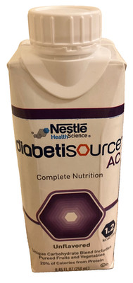 TWO CASES of Nestle Diabetisource  AC Unflavored Tube Feeding 48 TOTAL CARTONS