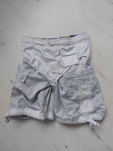 Men Boys Swim Shorts By Nautica Size Small ( I Think) Blue White Yellow 3 pocket - Picture 7 of 7