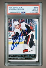 2018-19 Upper Deck Young Guns Drake Batherson #484 Rookie RC PSA 9 AUTO 9