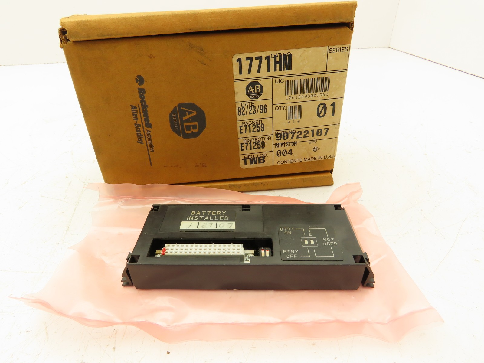 Allen Bradley 1771-HMA Servo Drive 96K CMOS Memory Module