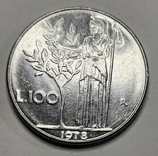 1978 Italy 100 Lire - Stainless Steel Coin - Italian - World Coin - Europe