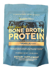 Paleovalley 100 Grass Fed Beef Bone Broth Protein Powder - VANILLA