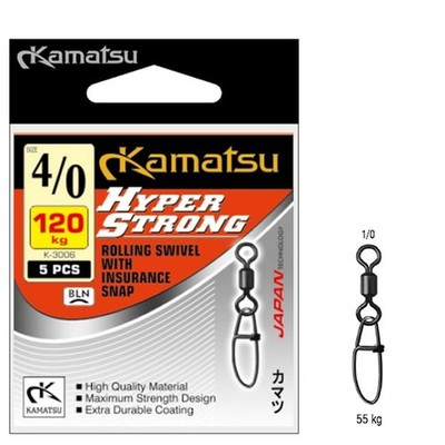 Kamatsu Hyper Strong 1/0 55kg Wirbel mit Sicherheitsnadel