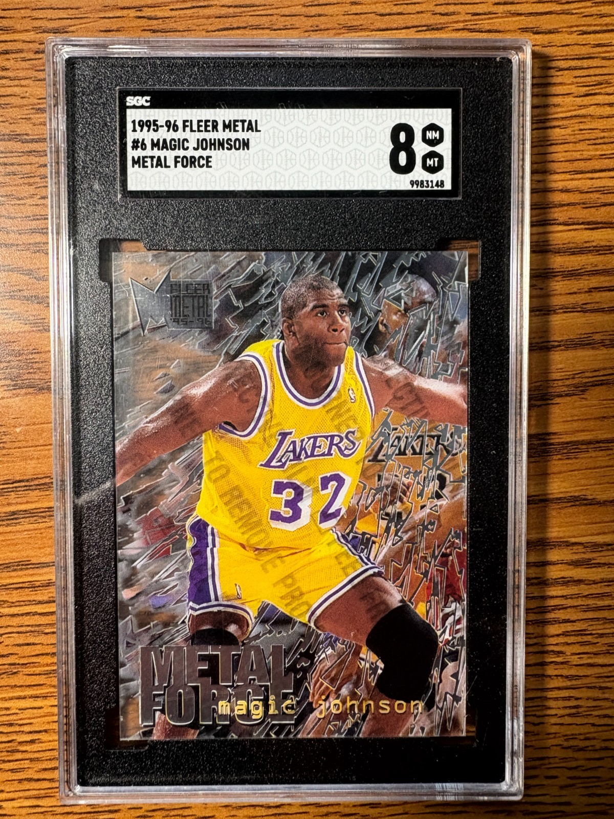 1995-96 Fleer Metal Force #6 Magic Johnson SGC 8 [item 0115]
