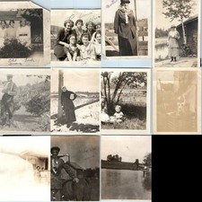 x11 LOT c1910s-20s Snapshot Photos Women Children Family Farm Man Baby House Vtg