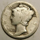 1917 D Mercury Dime 90% Silver G-VG  "Actual Coin Pictured - Not Cleaned"
