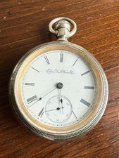 Antique 1893 Pocket Watch Elgin 18s 17j Model 5 Swing Out USA Grade 123