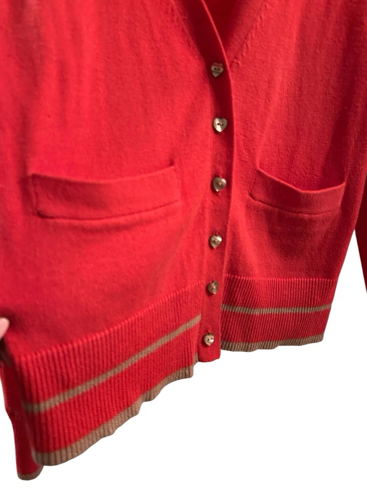 Cárdigan Gap Niñas Niños Coral Tejido con Botones Talla XL (12) Botones en Forma de Corazón Foto 3 de 4