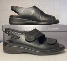 Solidus  Lia Damen Halbschuhe Sandale Gr. 36 1/3 UK 3,5 H Klett schwarz  +NEU+