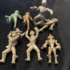 Ajax Archer Space Men ROBOT Hard Plastic Figures Lot Of 7 pieces 1950s