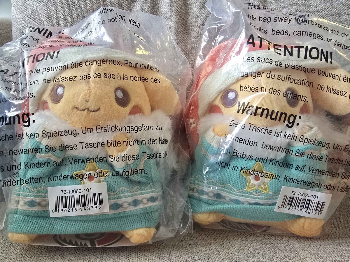 Pokemon Center Heartwarming Christmas Pikachu Holiday Plush 2024