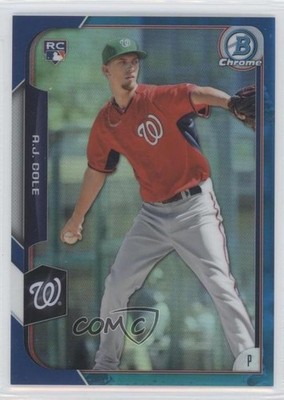 2015 Bowman Chrome Blue Refractor 28/150 AJ Cole #166 Rookie RC 0m8