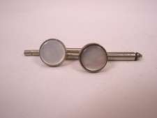 SINGLES 2 5/16" White Mother of Pearl Round Vintage Formal Tux Shirt Stud a227