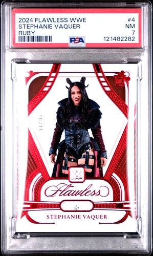 2024 PANINI FLAWLESS WWE RUBY #4 STEPHANIE VAQUER 10/15 PSA 7