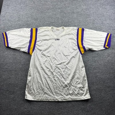 VINTAGE LSU Tigers Jersey Mens XL White Mesh Blank Gator Athletics Made USA 80s