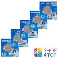 5 RENATA 357 SR44W BATTERIES SILVER 1.55V WATCH BATTERY 303 EXP 2026 10BL NEW