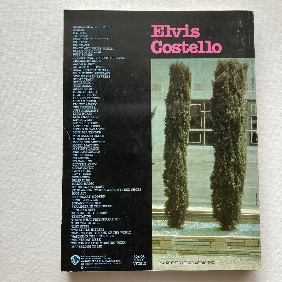 Vintage Elvis Costello A Singing Dictionary Songbook Piano Vocal Guitar 1980 - Image 2 of 4