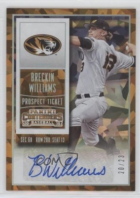 2015 Contenders Prospect Ticket Cracked Ice 20/23 Breckin Williams #44 Auto 8tn