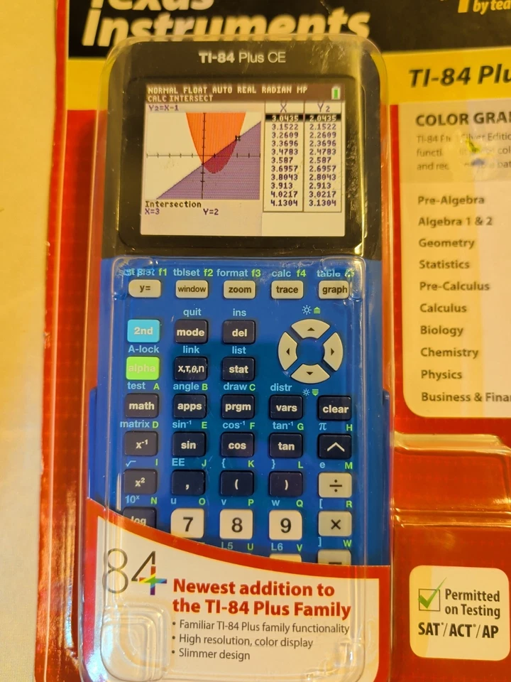 Texas Instruments TI-84 Plus CE Color Graphing Calculator Blue – New Sealed - Image 2 of 3