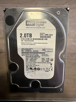 WD Western Digital 2TB 3.5'' Internal Hard Drive - WD20EARX - Tested