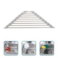 Drying Rack Roll Up Sink Corner Sponge Holder for Kitchen Utensil Dish