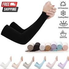 UV Sun Protection Arm Sleeves Cooling Ice Silk Sports Cover Running Cycling Golf