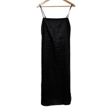 Reformation Linen Leo Midi Dress Women's 6 Black Sleeveless Slit