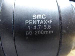 SMC PENTAX-F 1:4.7-5.6 80 - 200mm Lens With 49mm front Cap