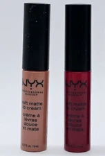 Lot Of 2 NYX  Soft Matte Lip Cream Zurich Nude & Monte Carlo Red
