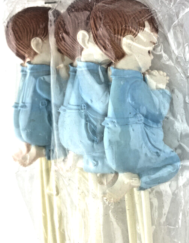 Baby Shower Supplies Decorations Baby Girl Boy Praying Cake Topper Vintage 60s - Picture 3 of 4