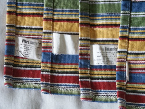 Pier 1 Imports Place Mats Havanna Stripe Cloth 13.5”x 17” Set of 4 Fiesta Colors - Picture 5 of 7