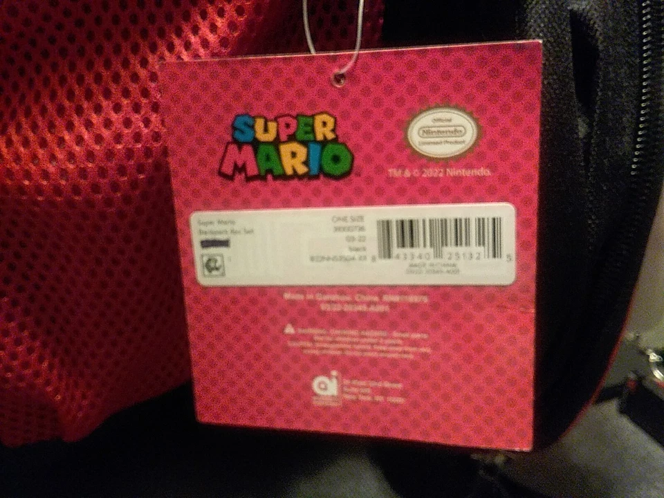 Mochila NINTENDO SUPER MARIO (Juego de 4 Piezas) TOTALMENTE NUEVA Bolsa de Almuerzo Sapo Estuche para Gadget Foto 4 de 4