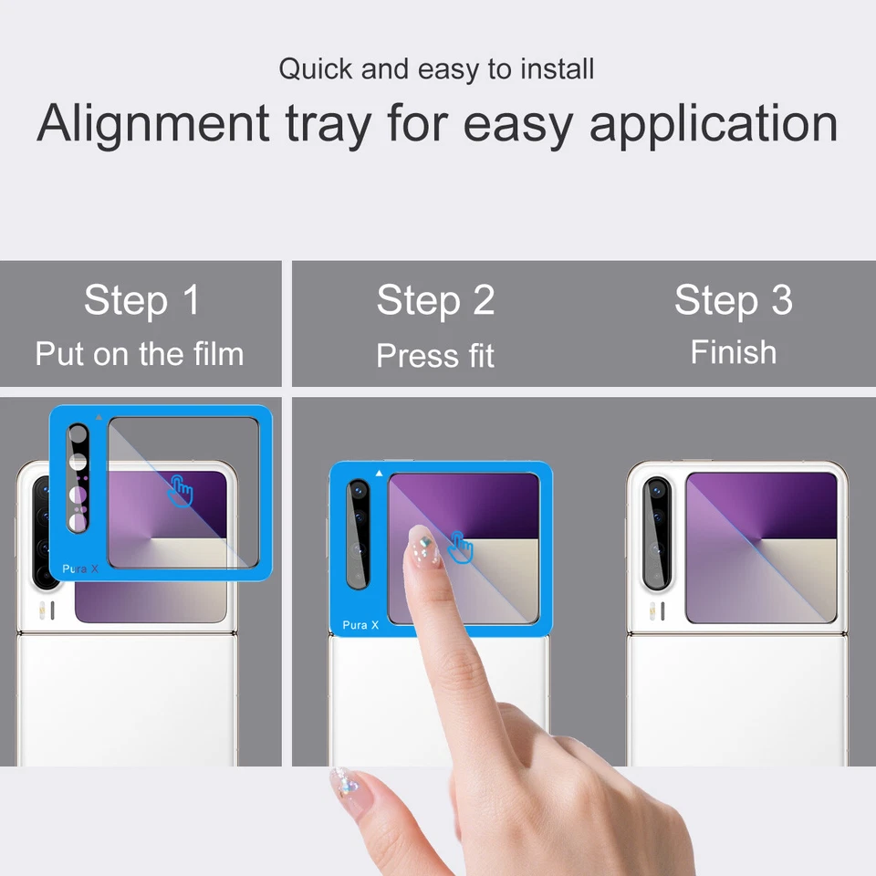 IMAK Para Huawei Pura X, Película de Lente de Vidrio + Protector de Pantalla Trasero Auto Posicionamiento Foto 3 de 4