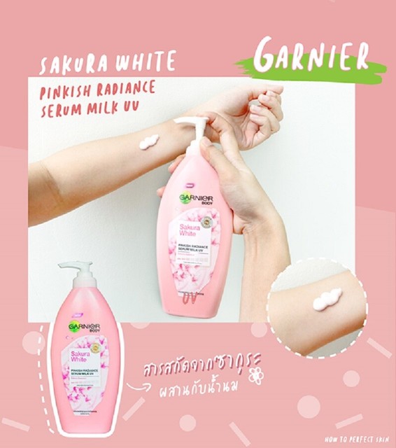 4X400ML Garnier Body Lotion Sakura White Skin Serum Whitening