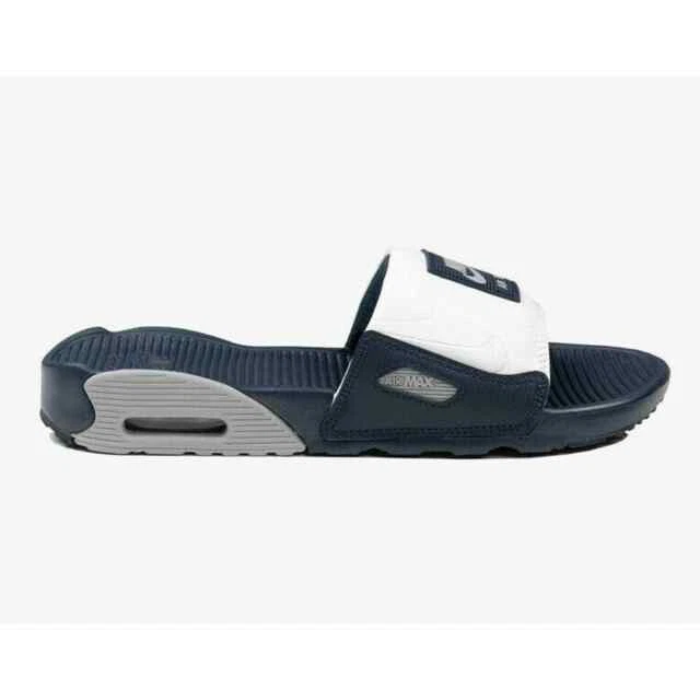 Brand New Nike Womens Air Max 90 Slide Sandal White Navy Blue