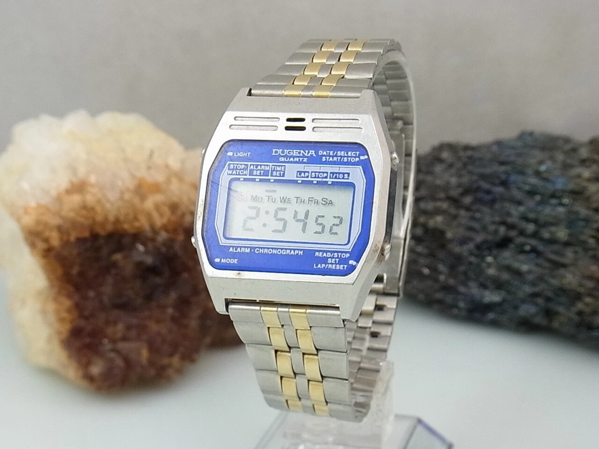Dugena 4129245 - Reloj analógico - digital de caballero de cuarzo con correa de acero inoxidable