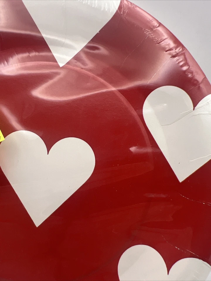 "Platos de fiesta de papel corazón de San Valentín 1986 vintage de Beach - paquete de 12 nuevos sellados de 7""" Foto 2 de 4