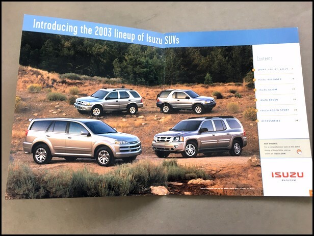 2003 Isuzu 30-page BIG Car Sales Brochure Catalog - Axiom Ascender