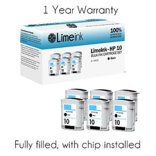 6 pk Black Ink Cartridges for HP #10 C4844A Business Inkjet 1200 Designjet 500