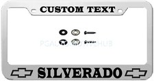 License Plate Frame Black Stainless Steel Vinyl Lettering For Silverao License Plate Frame Black Stainless Steel Vinyl Lettering For Silverao