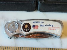 Pocket knife Presidents folding blade vtg US flag history William McKinley 25th