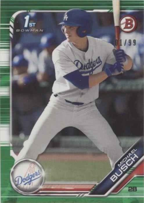 2019 Bowman Draft - Michael Busch #BD-57 Green /99 (RC) for sale online ...