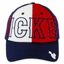 Disney Authentic Mickey Mouse Americana Baseball Hat Cap for Adults One Size New