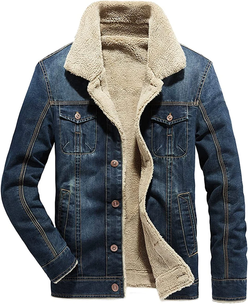 Fleece lined cheap trucker jacket
