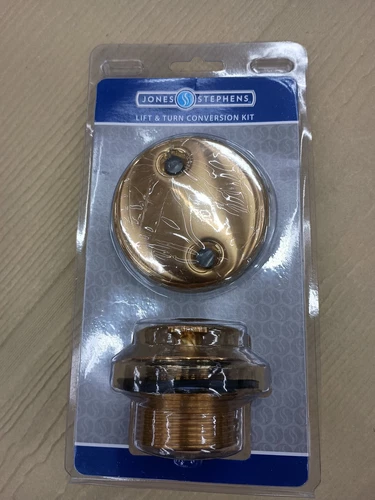 Jones Stephens Lift Turn Bath Tub Drain Conversion Kit 2-Hole Overflow Bronze - Picture 1 of 2