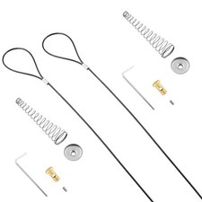 2 Sets Gate Latch Cable Pull Black Spring with Adjustable Door Latch Gate Ope...