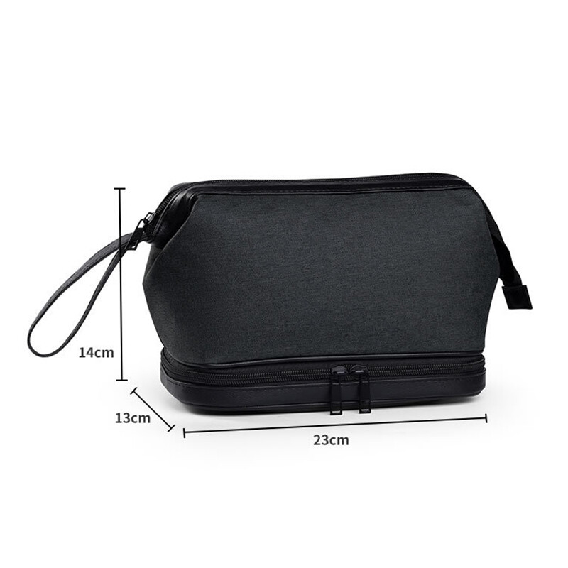 Double Layer Waterproof Toiletry Bag Large Capacity Zipper Organizer-image
