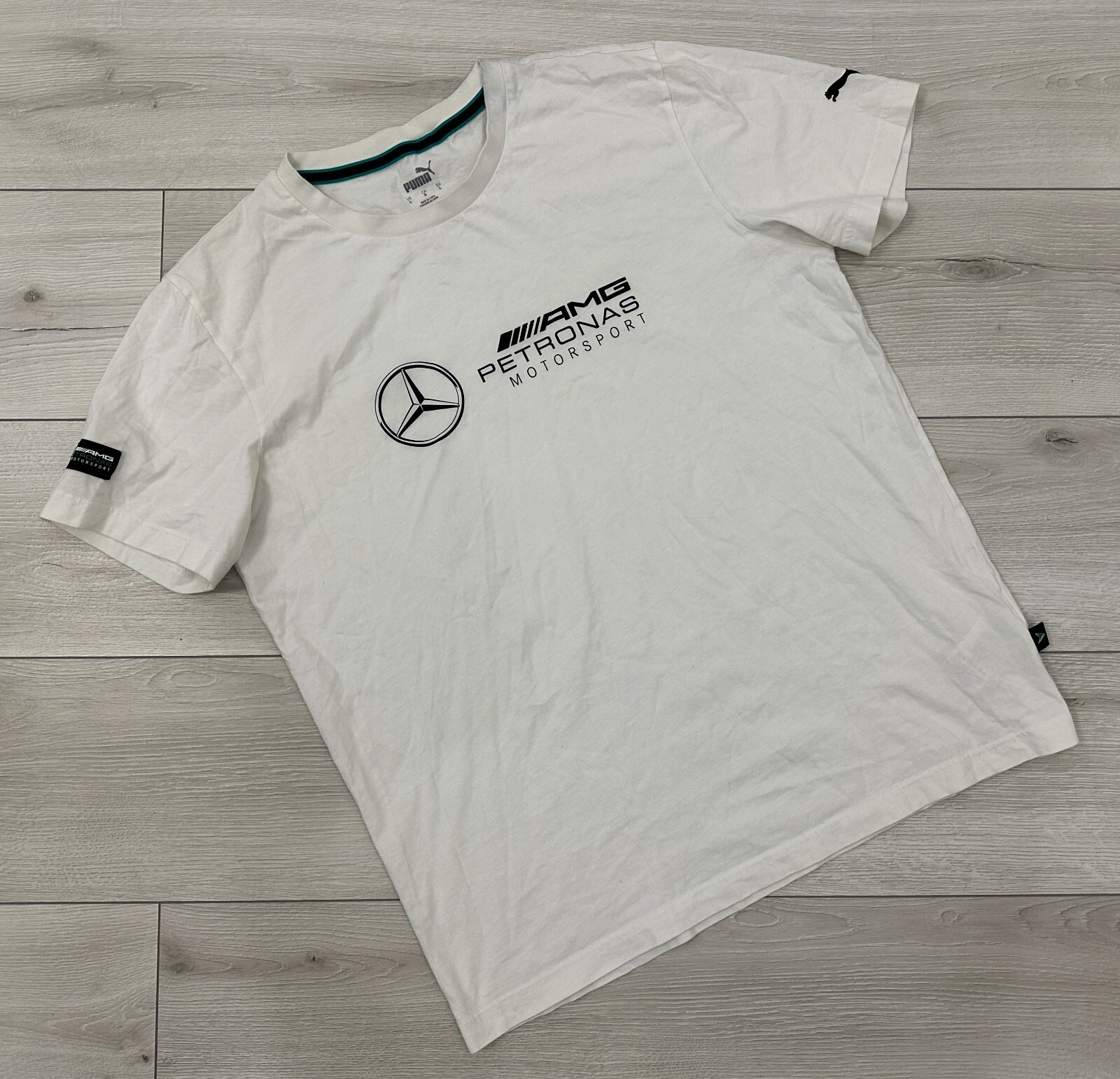 Puma Mercedes AMG Petronas Men’s Logo Tee Size L - Formula One Team White