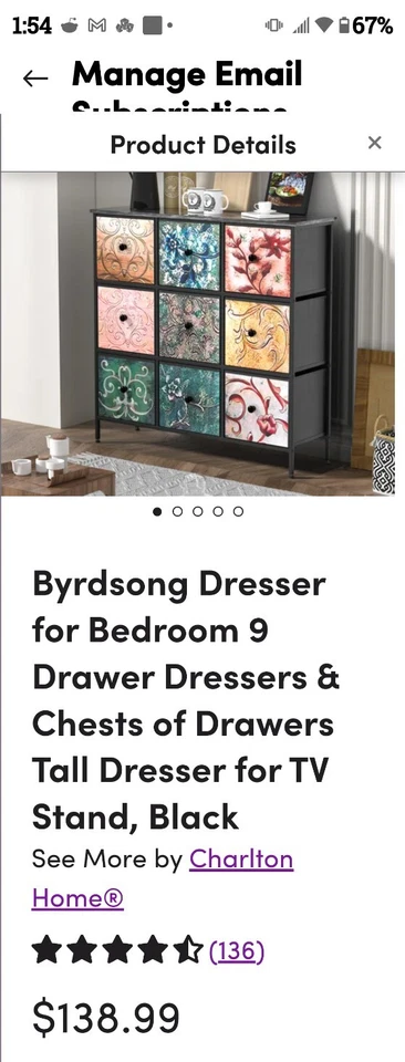 Charming 9 Drawer Dresser, Solid Top , Brand New - Image 3 of 3